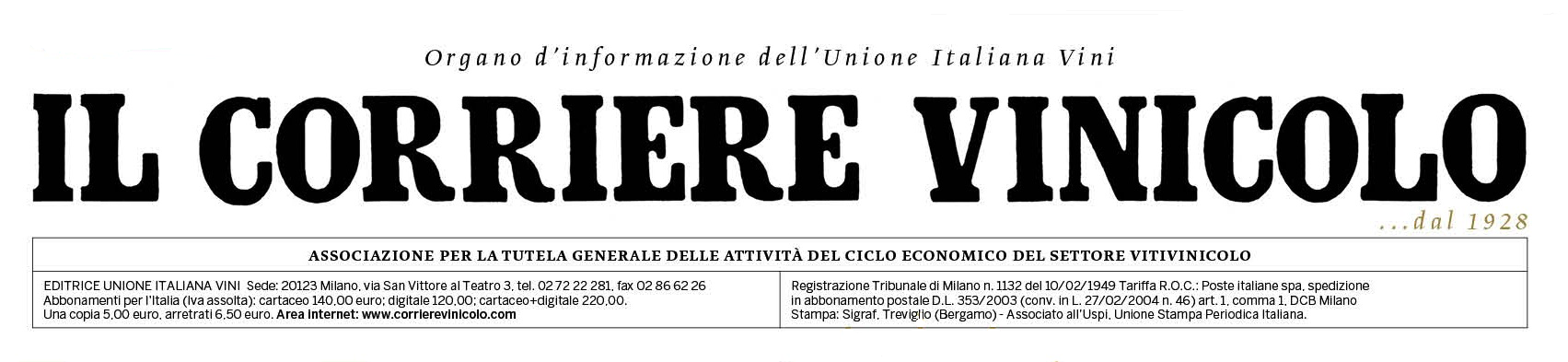 Testata del Corriere Vinicolo